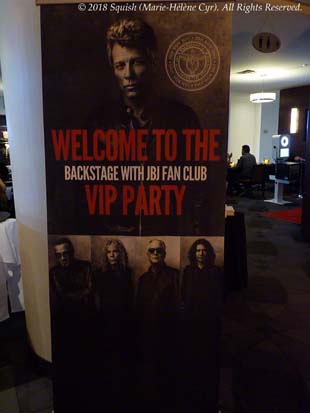 Affiche du party VIP de Backstage With Jon Bon Jovi à Montréal, Québec, Canada (17 mai 2018)